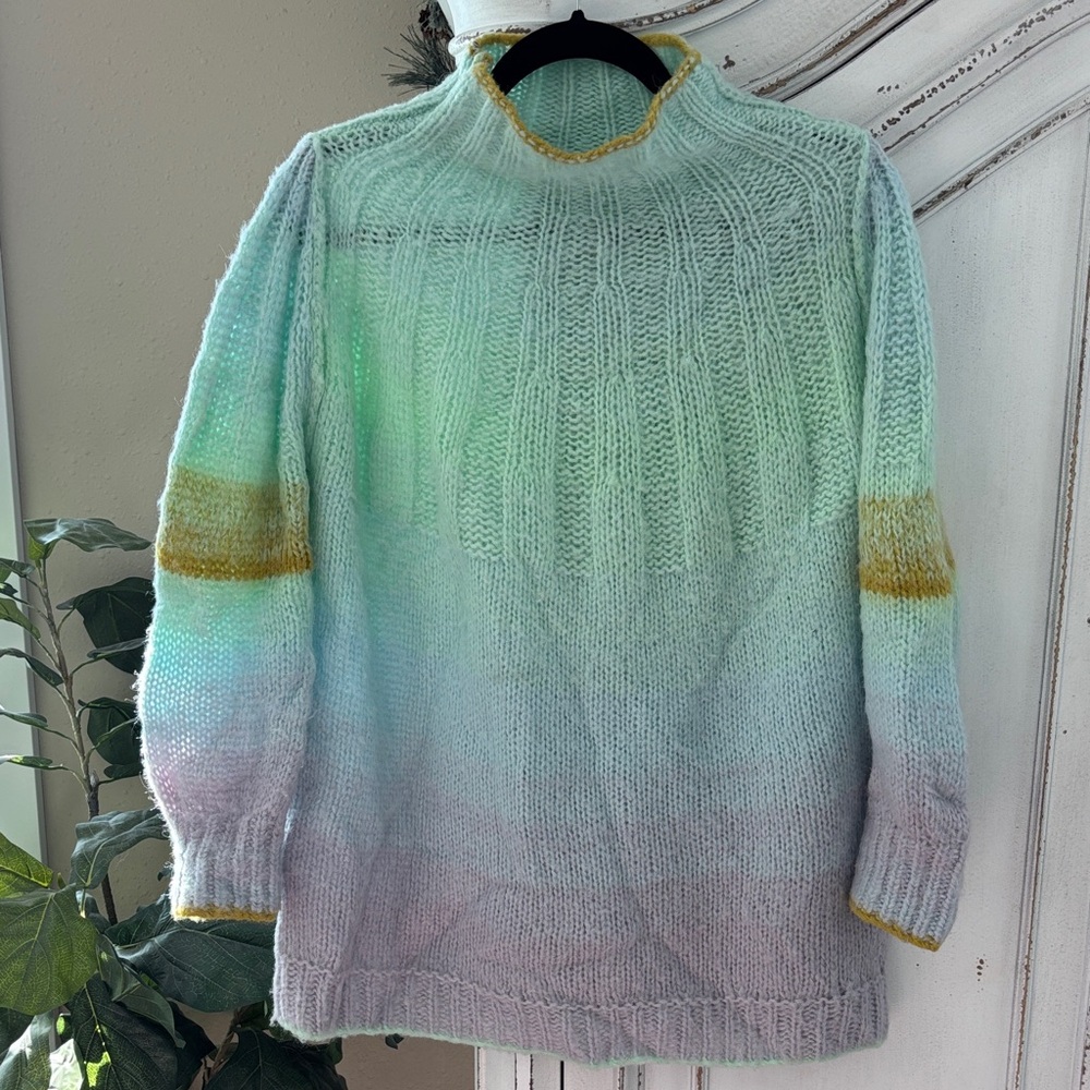 by Anthropologie Pastel Perri
Ombre Mock Neck Wool Sweater, Size Small Petite SP